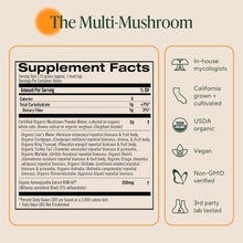 Load image into Gallery viewer, Om Master Blend Mushroom Powder – Organic Mushroom Supplement with 10 Mushrooms and Ashwagandha - Support Immunity, Gut Health & Stress Relief, 3.17 Oz (40 Servings)