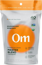 Load image into Gallery viewer, Om Master Blend Mushroom Powder – Organic Mushroom Supplement with 10 Mushrooms and Ashwagandha - Support Immunity, Gut Health & Stress Relief, 3.17 Oz (40 Servings)